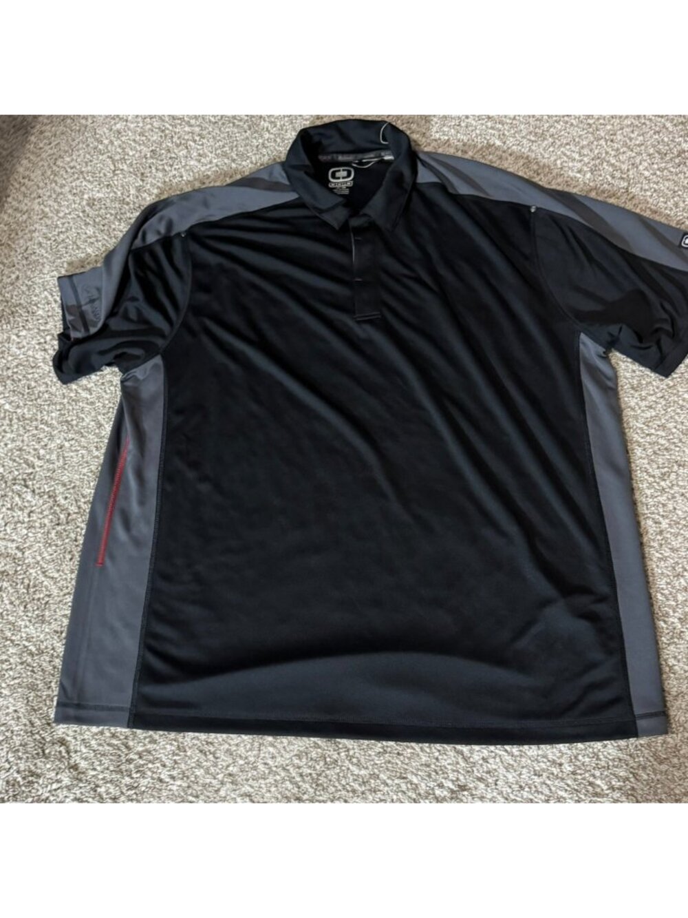 OGIO Polo Shirt Men's 3XL Black Gray Polyester Short Sleeve Collared